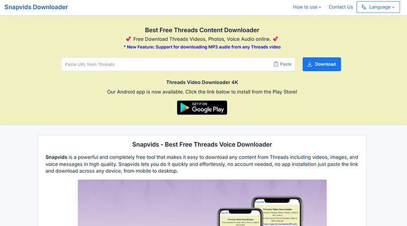 Opening Snapvids website