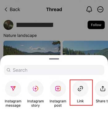 Step 2: Copy the Threads Photo Link
