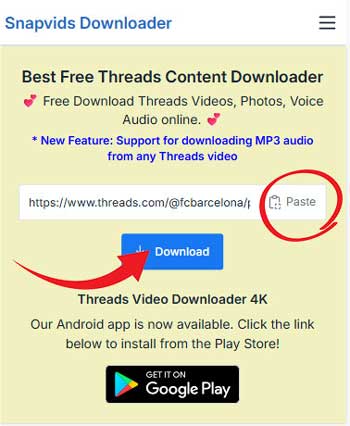 Step 3: Download Your Threads Video